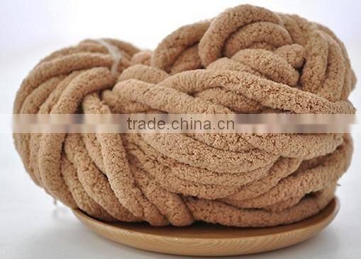 100%polyester/wool/acrylic big loop thick fancy roving yarn for knitting caps/scarves