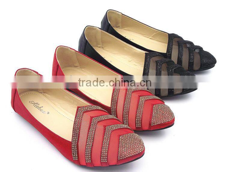 2016 hot sell popular Comfortable diamond flat shoes women shoes in stock