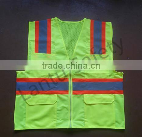100% polyester combined fabric cheap reflective safety vest