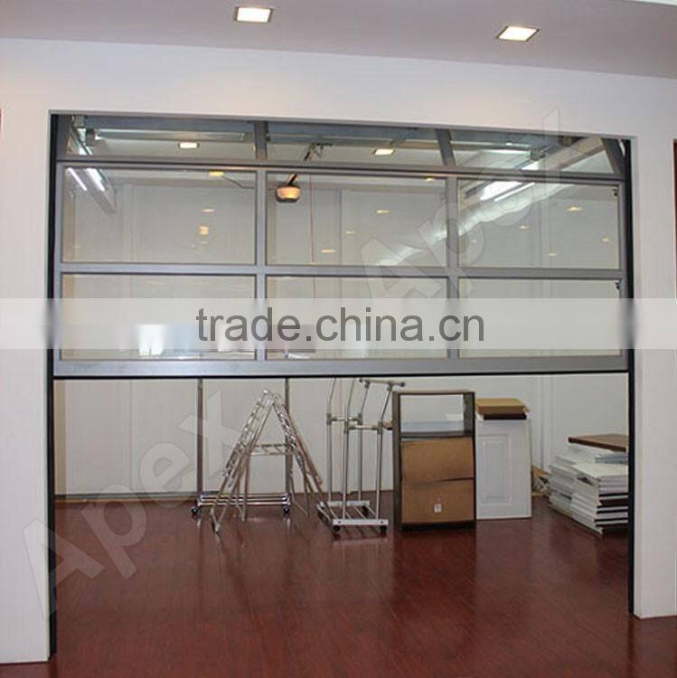 Glass garage door clear glass tempered glass overhead sectional door automatic motorized