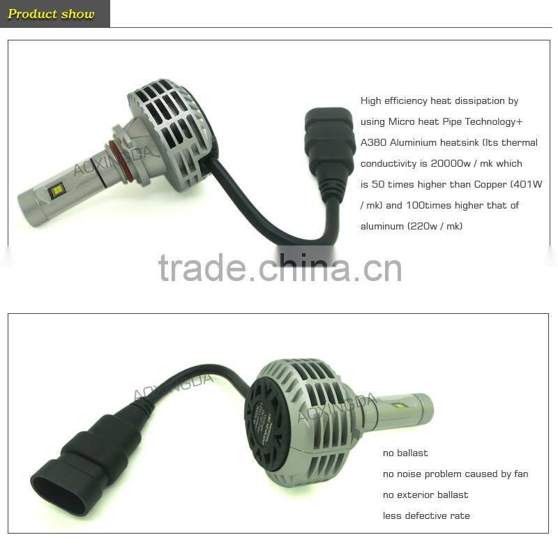 HB3 G6 led headlight fanless all in one design 6000lm