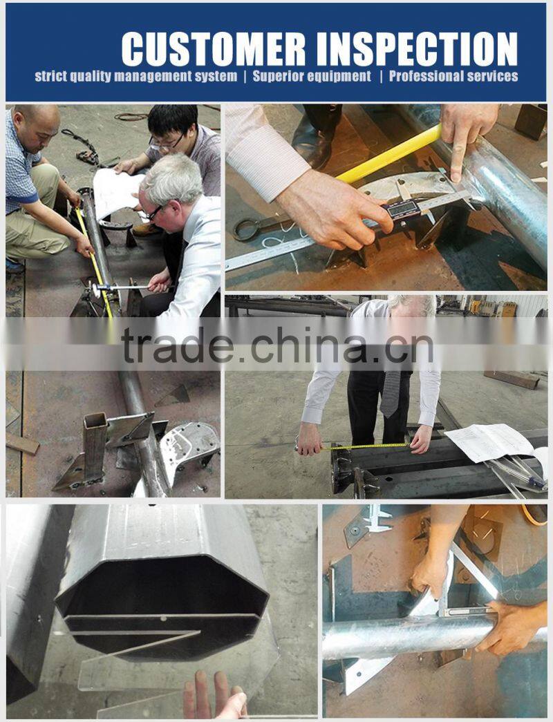 powder coating street light pole with base plate