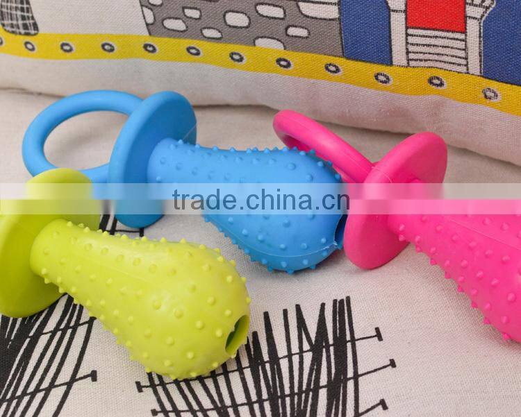 nursing bottle shaped rubber squeaky pet dog chew toy