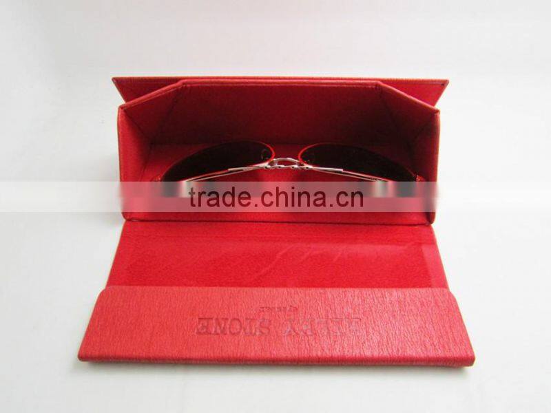 Factory Price Top quality PU leather folding sunglasses cases