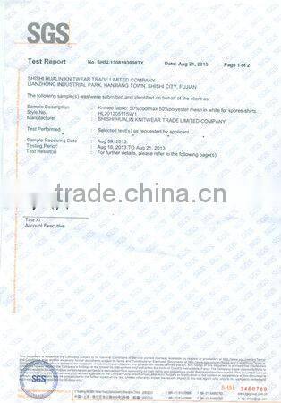 new fabric 50%cooldry 50%polyester mesh fabric for T-shirt