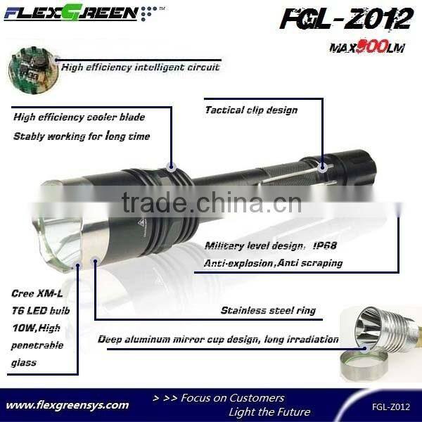 rechargable 18650 battery steel head T6 LED torch