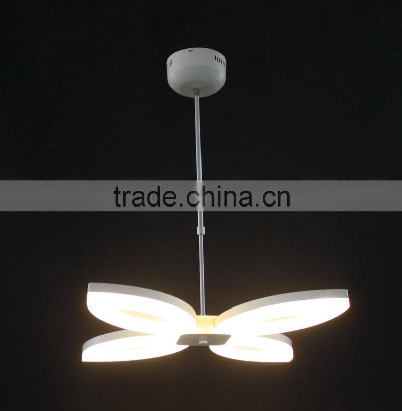 Fashion design LED 2 fan acrylic and aluminum ring pendant lamp Chinese wholesaler