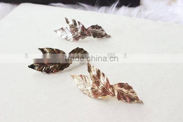 2016 New Metal Clip,Retro leaf spring clip,alloy leaf hairpin headdress for ladies