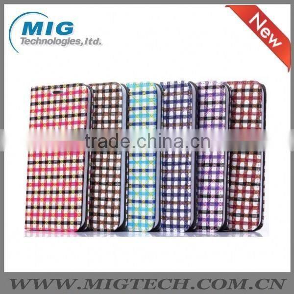 For samsung galaxy S6 Grid pattern PU leather case Cell phone case, For Samsung S6 or For Samsung S6 edge