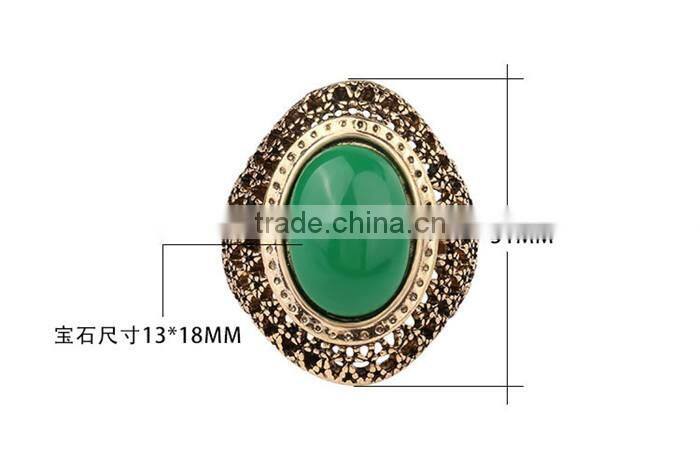 Cheapest price less than 1 dollar zinc alloy metal gold plated ring with gemstone