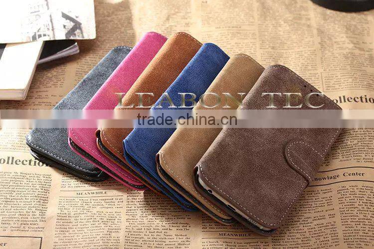 2015 hot selling retro style wallet leather case for samsung galaxy s6 edge china wholesale mobile phone case