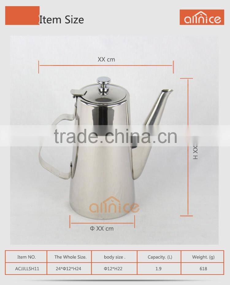 wholesale long mouth cool water kettle /stainless steel cool water pitcher /filter water kettle with lid&handle