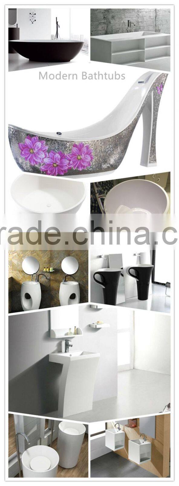 american style deep solid surface marble shower tray