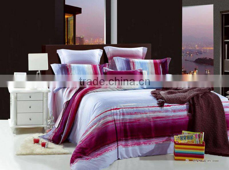 100% cotton reactive stripe design bedding set