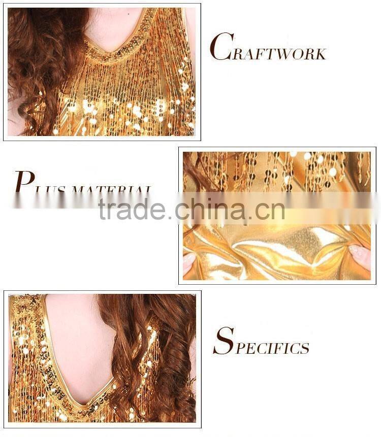 2016 New Arrivals Latin Dance Costumes for Women Laser Sequins Skirt Latin Ballroom Dress on Sale