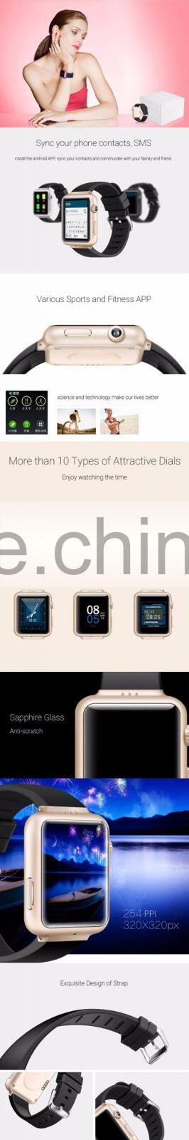 1.5inch 3G K8 Bluetooth Smart watch Phone support Android 4.4 Webcam Wifi FM Camera