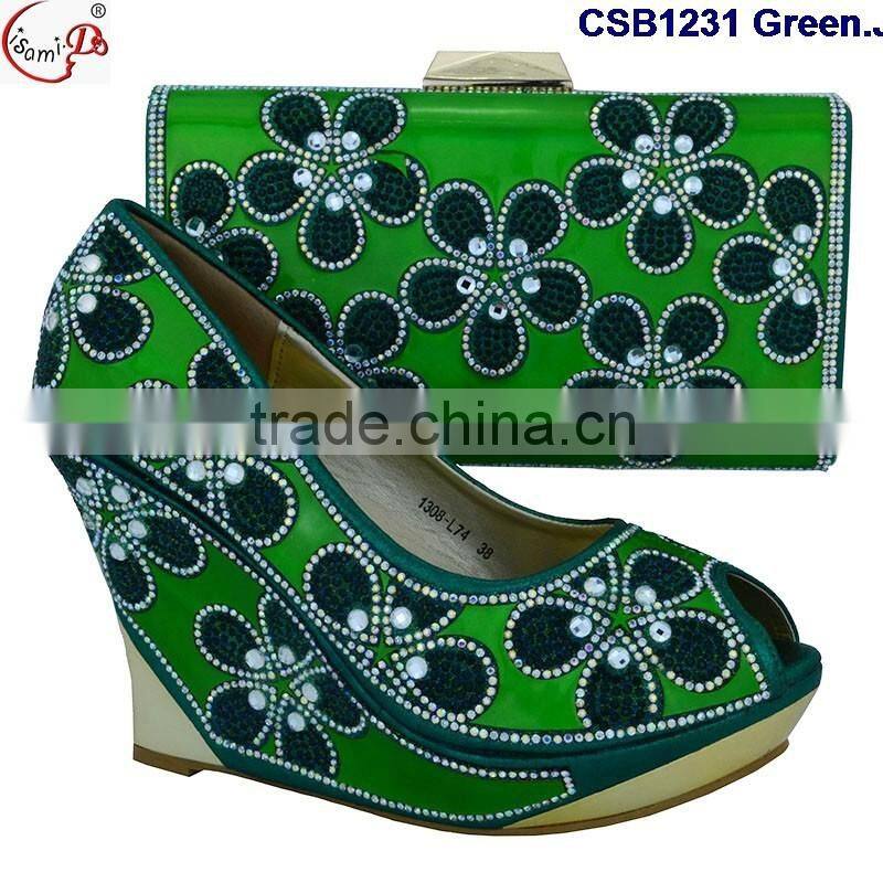 CSB1231 Chowleedee fasion latest fashion woman italy style high heel sandal shoes with matching bag