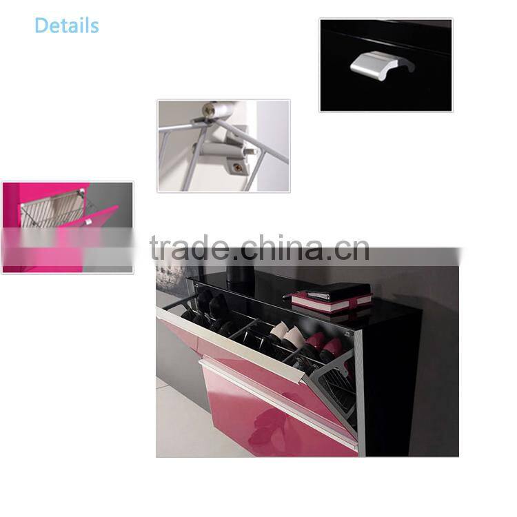 Bedroom Shoe Cabinet Soft Close Pull Out Shoe Rack with Movable Rack Double-layer Shoe Cabinet Fitting