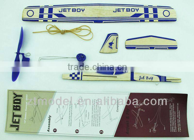 Sky Boy - Jet Boy 14 Balsa Rubber Powered Glider Toy Glider Plane Balsa Plane