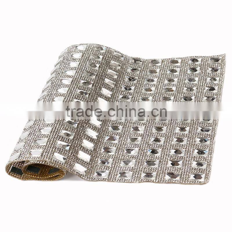 2016 factory price convenient black epoxy glue iron-on rhinestone mesh for bags