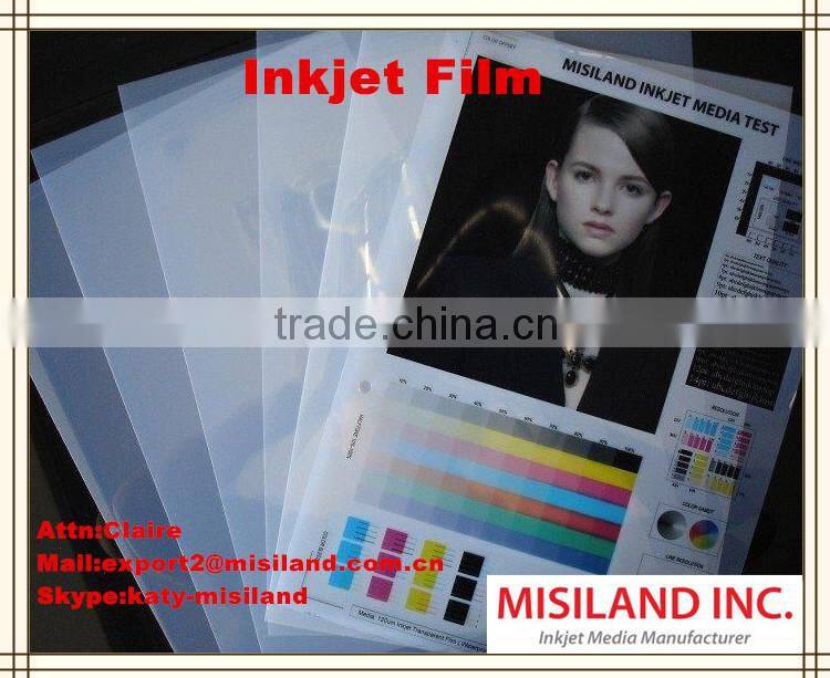 Non waterproof Screen printing inkjet transparent film 110um for plate making