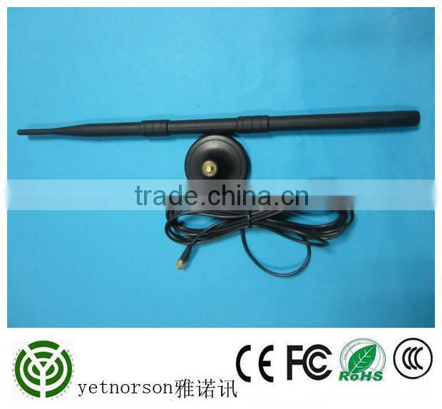 (factory price )2.4G wifi rubber antenna 9 dbi with magnetic base