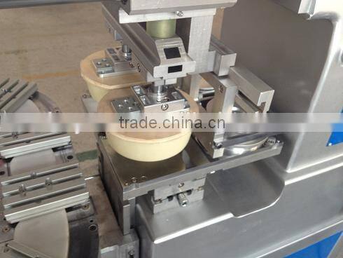 2 color open ink tray and conveyor table pad printing machine