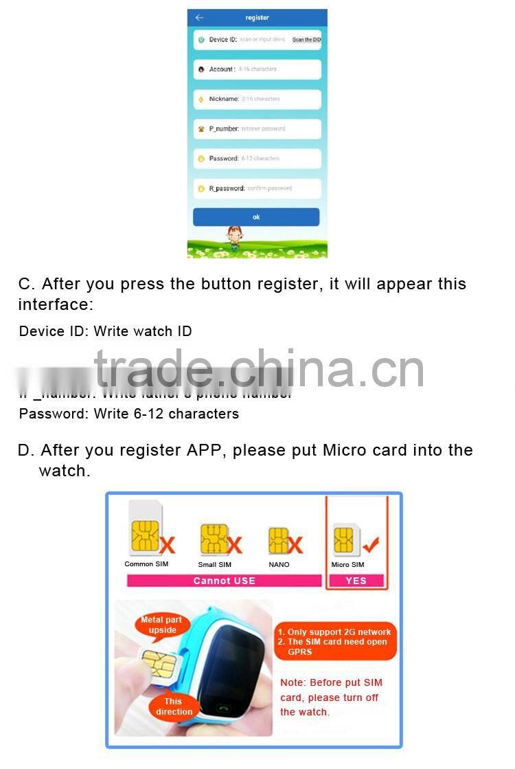 0.96 inch Color Display Smart Watch GPS For Kids