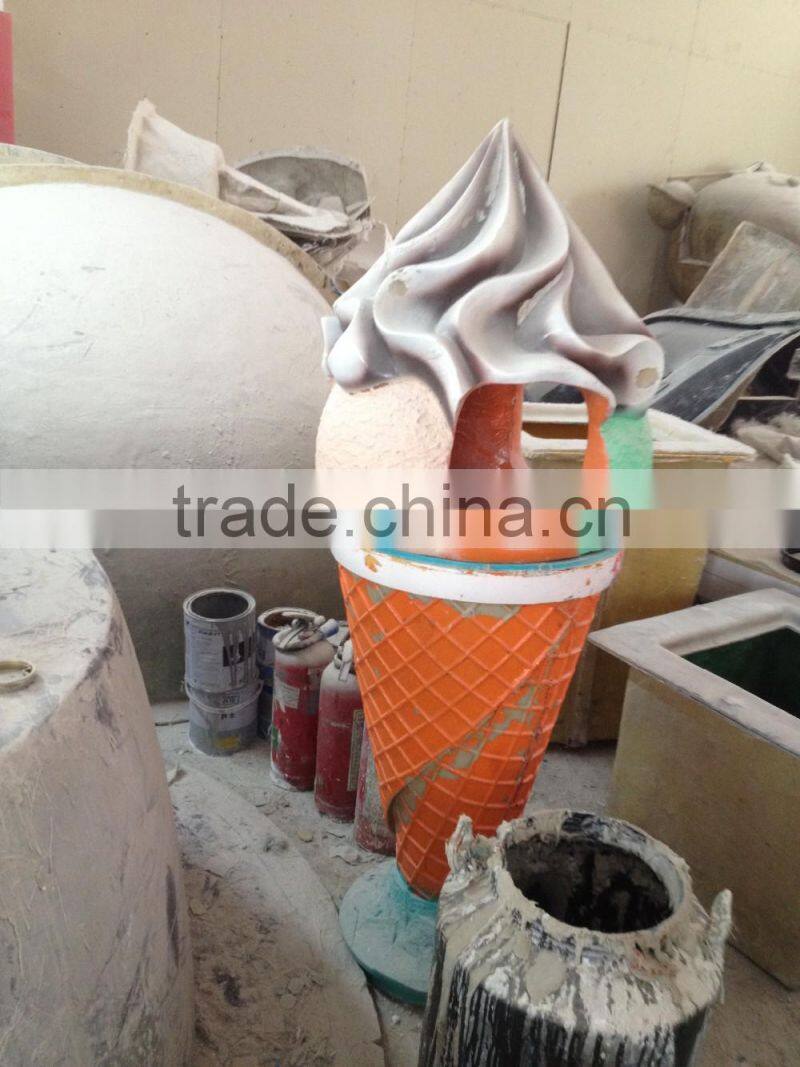 Ice cream shop decoration/ Fibreglass Ice cream trash can decoration advertising/Ice cream shop decoration