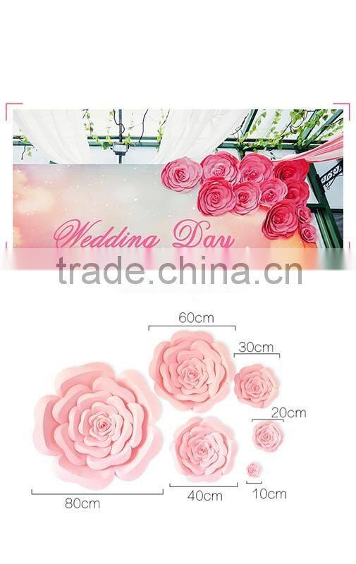 Gaint Artificial Paper Foam Floral Flowers For Wall Decoration Wedding Decoration