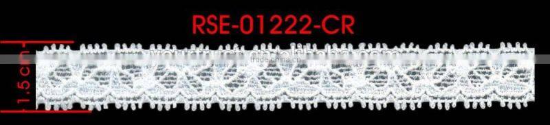 Width 1.5 Centimeter White Jacquard Stretch Trim Spandex Elastic Lace