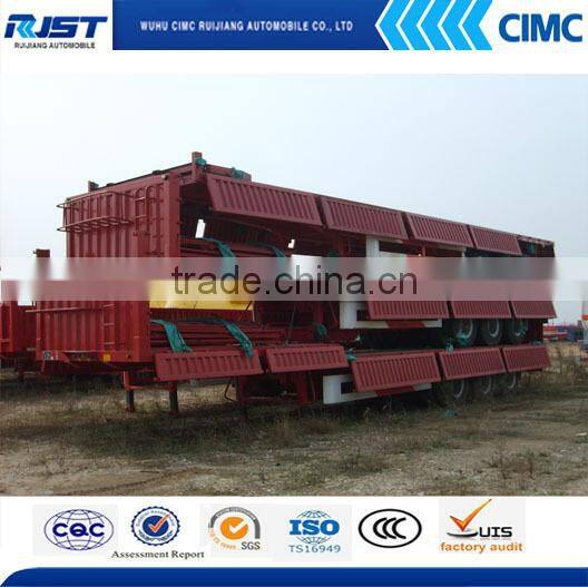 3 axles cargo trailer with side panels for bulk cargo transportation