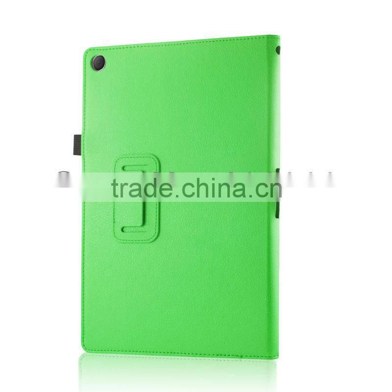 Free Shipping,Folio Leather Auto Wake Sleep Smart Cover Case For Sony Xperia Z2 Tablet 10.1'' Leather Case(2014 Model),Green