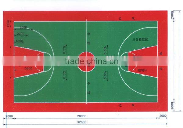 silicon PU basketball court flooring cost for sale