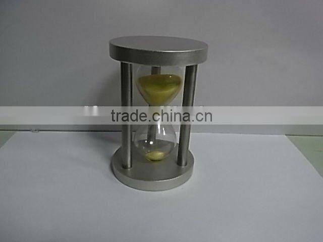 fashionable factory supplied glass sand timer with metal frame
