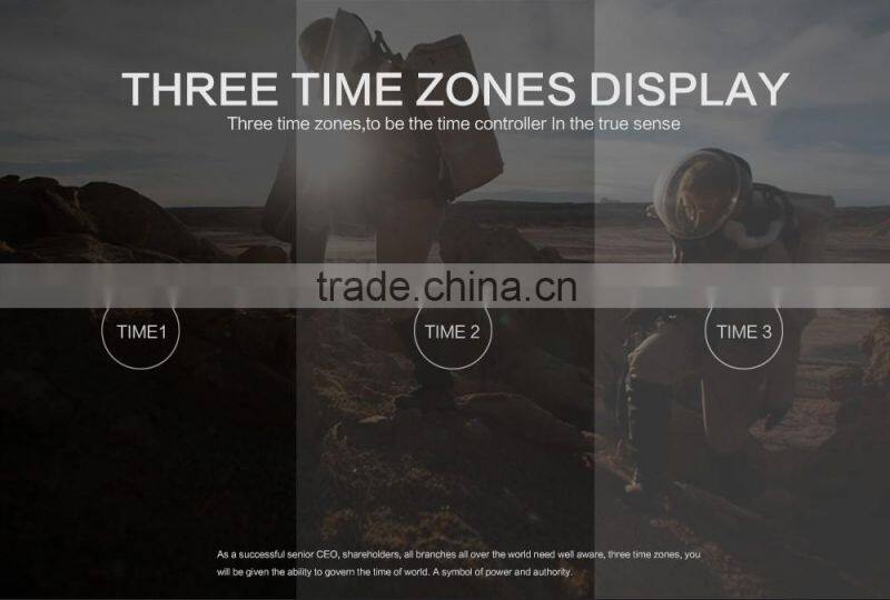 Weide mutiple time zones quartz watch, stainless steel quartz watches bezel japan 30m water resistant luxury watch for men