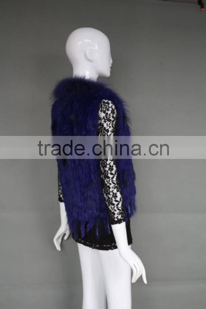 Rabbit Hooded Fur Cape /Shawl with Tassels for ladies