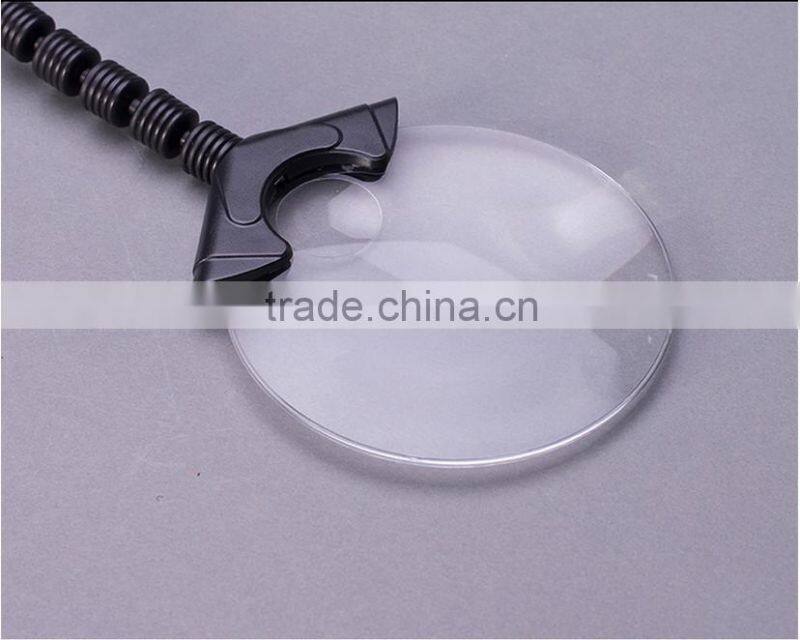 LED plastic pelle switching magnifier/ lamp led magnifier desktop magnifier