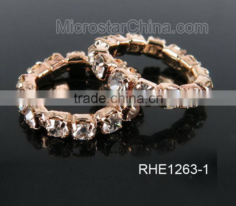 Fashion design crystal charms rhinestone connector for bikini