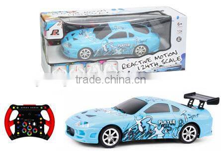 Alibaba kids toys 4CH 1:24 rc car with Steering Wheel