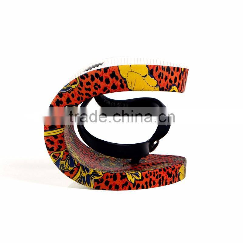 2016 comfortable ladies emboss insole design dark red high heel wedge slipper