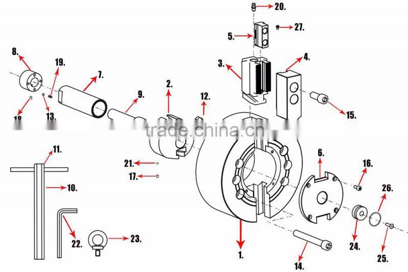 Two Jaw 12 inch Closed Center Power Chuck Working Holder Fixture