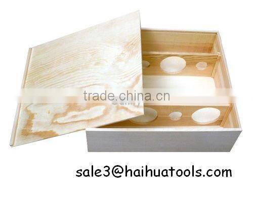 Pine WOOD wine box screen-print logo nature color for 4 bottles