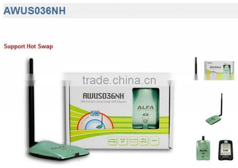 Alfa AWUS036NH 2000mW High Power Alfa AWUS036NH N USB WiFi Adapter