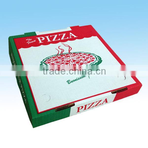 white corrugated cardboard pizza box with any design and size