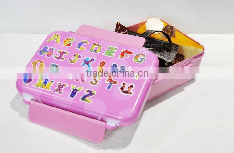 OEM custom printed 3D Sublimation innocuous bento plastic Lunch Box for Kids