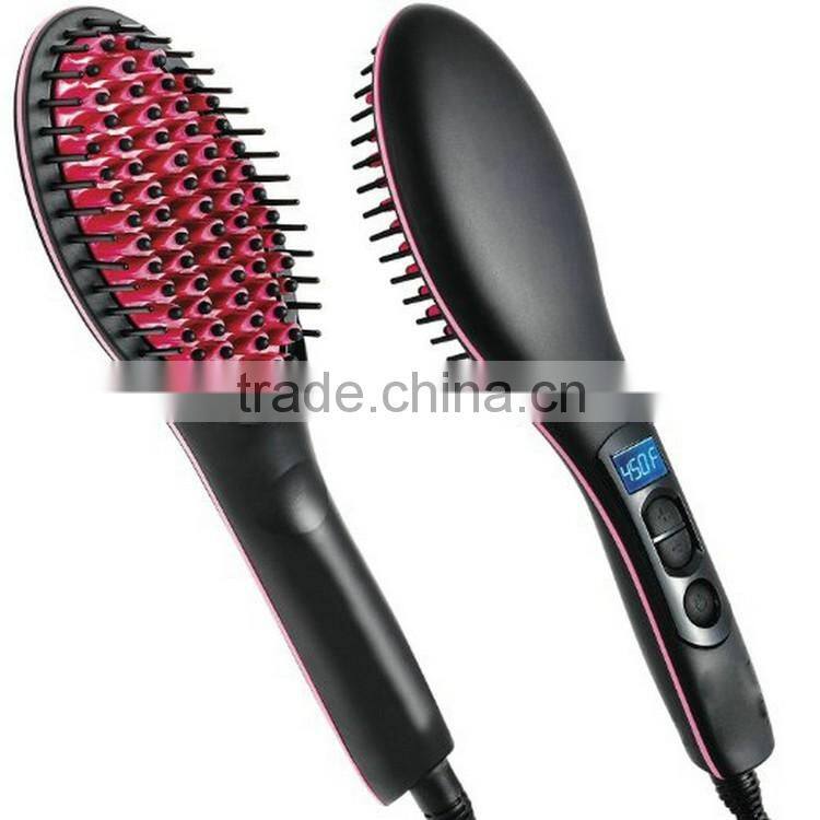 2016 New products on china market Digital Heating Detangling hair straightening brush as seen on tv
