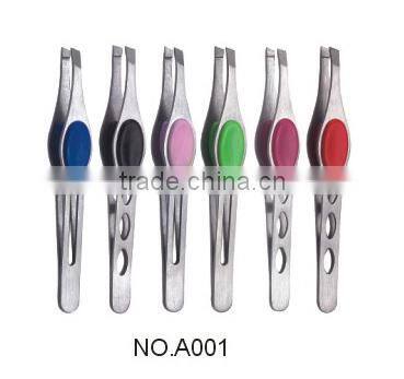 Cheap promotional dollar store eyebrow grippy tweezers A001