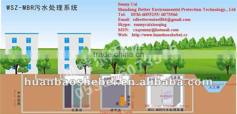 new septic tank-MBR treatment