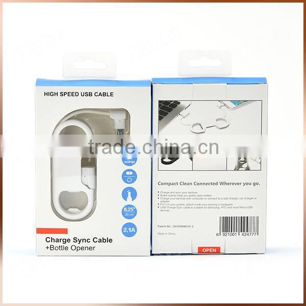 USB Data Sync Charge 8 Pin Key Chain USB Cable Bottle Opener, For Iphone Bottle Opener Keychain Cable